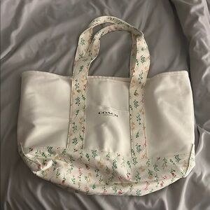 Coach Floral White Tote Bag